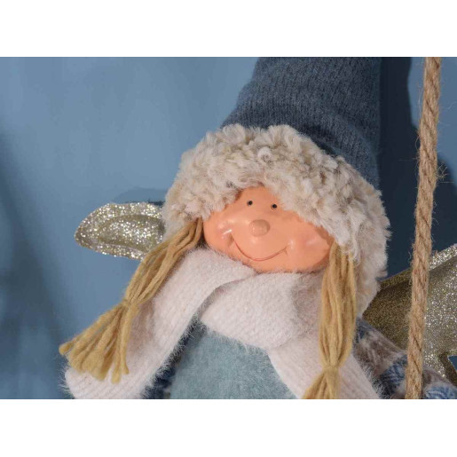 Figurina Inger Girl din portelan textile si paiete 24x10x40 cm