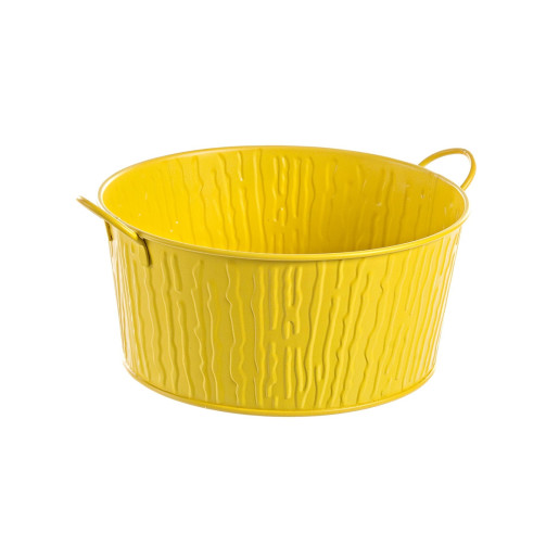 Ghiveci pentru flori metal galben Ø 26 cm x 12 h