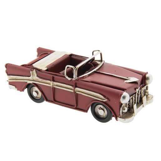 Macheta masina retro metal rosie 11 cm x 5 cm x 4 cm