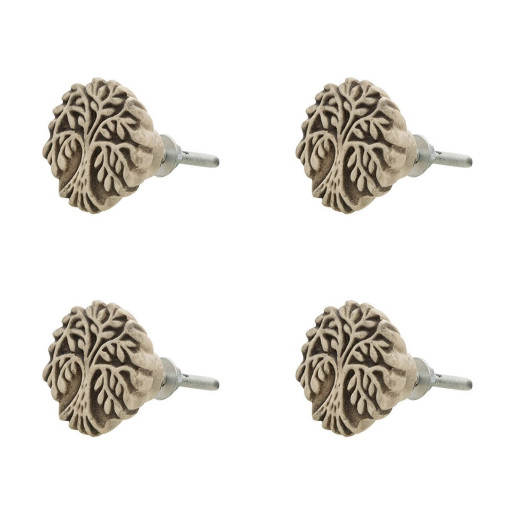 Set 4 butoni mobilier din ceramica gri model Copac 4x3 cm