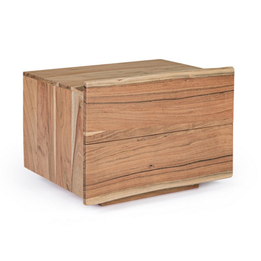 Noptiera 1 sertar din lemn maro Aron 60 cm x 45 cm x 45 h