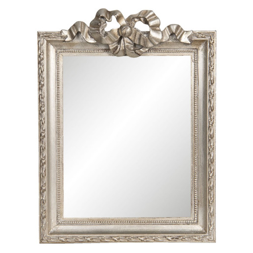 Oglinda de perete cu rama din lemn argintiu 25 cm x 2 cm x 34 h