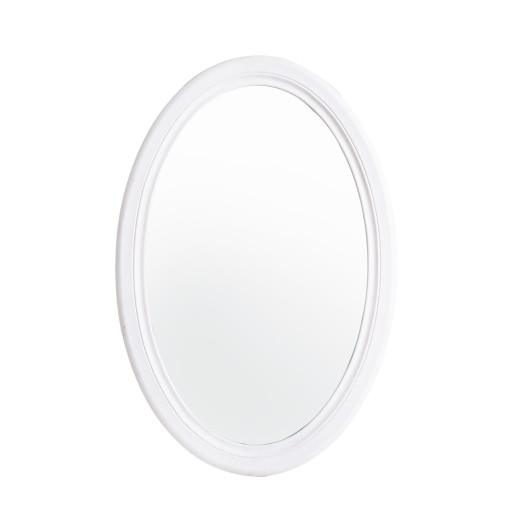 Oglinda decorativa perete lemn alb Daisy 48 cm x 70h