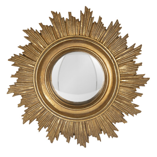 Oglinda decorativa perete rotunda polirasina auriu vintage Ø 18 cm x 2 cm