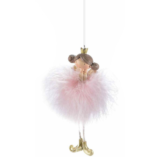 Ornament brad Inger roz 4 cm x 13 h