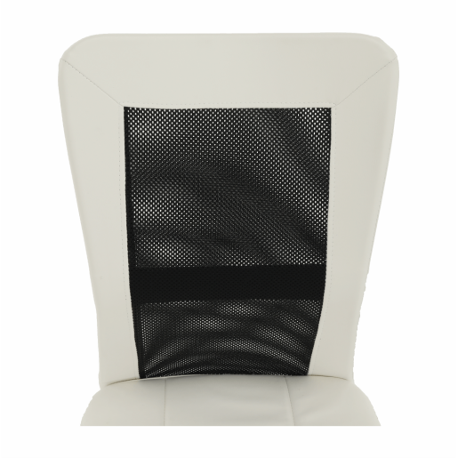 Scaun de birou, textil negru si piele ecologica alba, Idor, 43x59x100 cm