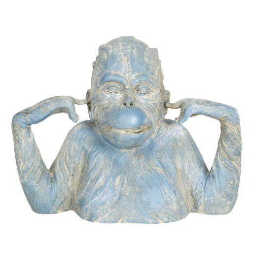 Figurina din polirasina albastra Maimuta 24 cm x 11 cm x 19 h