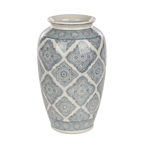 Vaza portelan gri Arabesque 16,5 cm x 16,5 cm x 27 h
