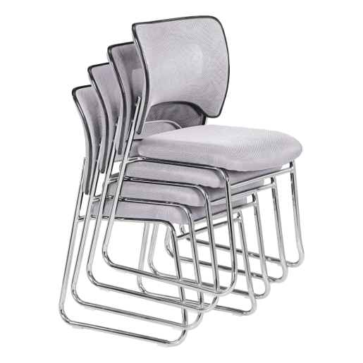 Scaun stivuibil gri crom Delos 47x56x82.5 cm