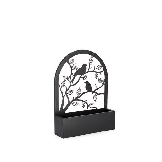 Suport ghivece flori metal negru Rosalinda 30.5x8.5x41 cm