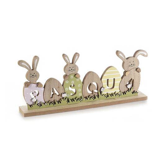 Decoratiune Paste din lemn multicolor 9x4x38 cm