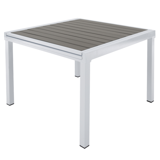 Masa extensibila de gradina otel alb gri Dorio 100/200x100x75 cm