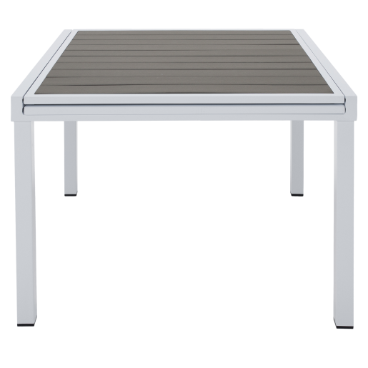 Masa extensibila de gradina otel alb gri Dorio 100/200x100x75 cm