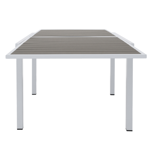 Masa extensibila de gradina otel alb gri Dorio 100/200x100x75 cm