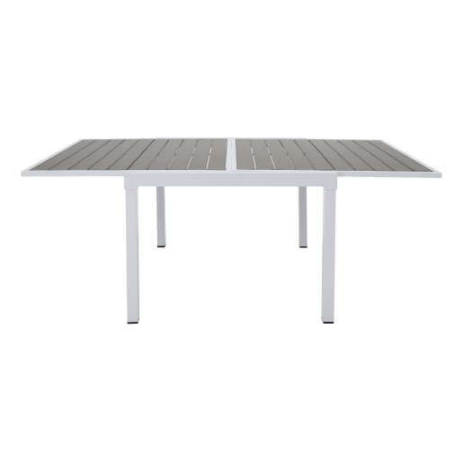 Masa extensibila de gradina otel alb gri Dorio 100/200x100x75 cm
