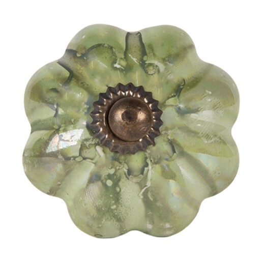 Buton mobilier ceramica verde Ø 4x4 cm / S3 cm
