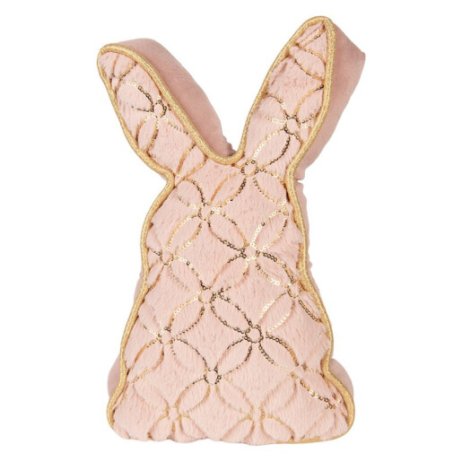 Perna decorativa Paste Iepuras poliester roz auriu 20x7x31 cm