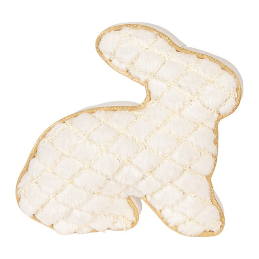 Perna decorativa Paste Iepuras poliester alb auriu 29x10x27 cm