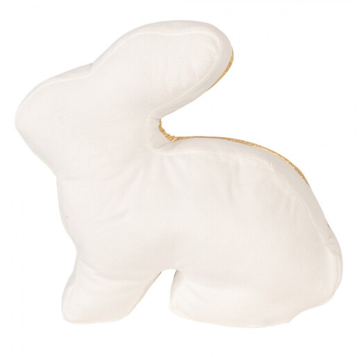 Perna decorativa Paste Iepuras poliester alb auriu 29x10x27 cm