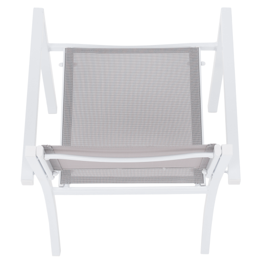 Scaun stivuibil pentru gradina otel alb gri Dorio 56x62x86 cm