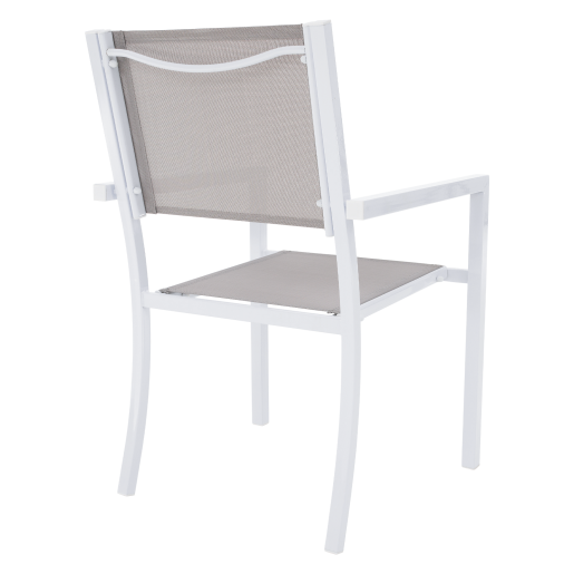 Scaun stivuibil pentru gradina otel alb gri Dorio 56x62x86 cm
