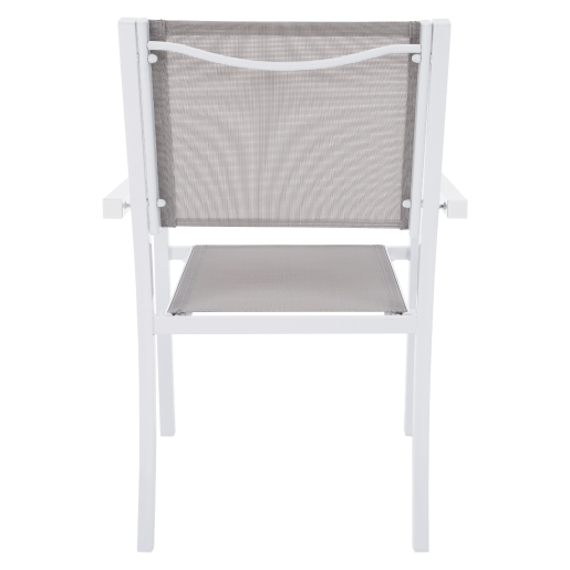 Scaun stivuibil pentru gradina otel alb gri Dorio 56x62x86 cm