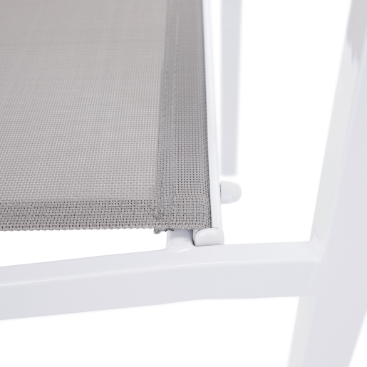 Scaun stivuibil pentru gradina otel alb gri Dorio 56x62x86 cm