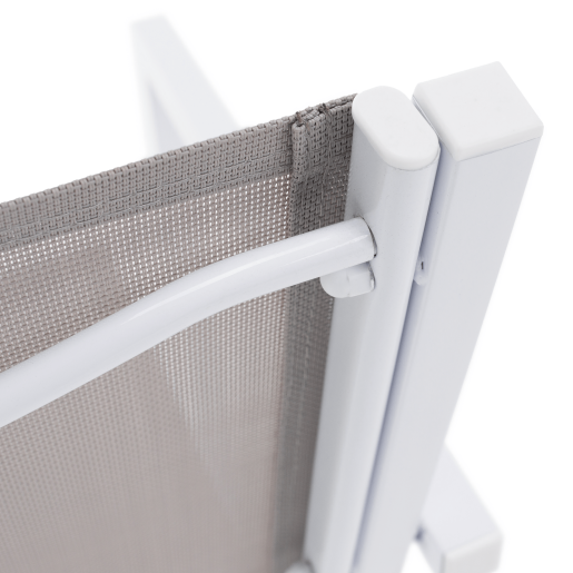 Scaun stivuibil pentru gradina otel alb gri Dorio 56x62x86 cm