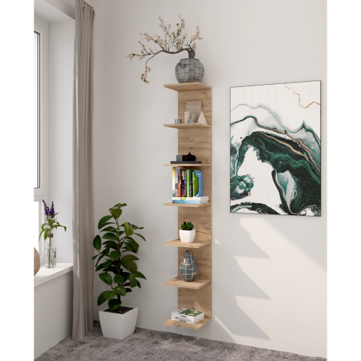 Raft suspendat DTD laminat stejar artisan Dorna 30x28x190 cm