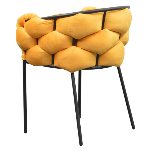 Fotoliu catifea galbena metal negru Dorota 63x51x75 cm