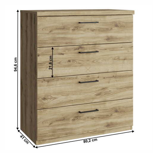 Comoda stejar navarra Dorsi 80.2x41x94.6 cm 