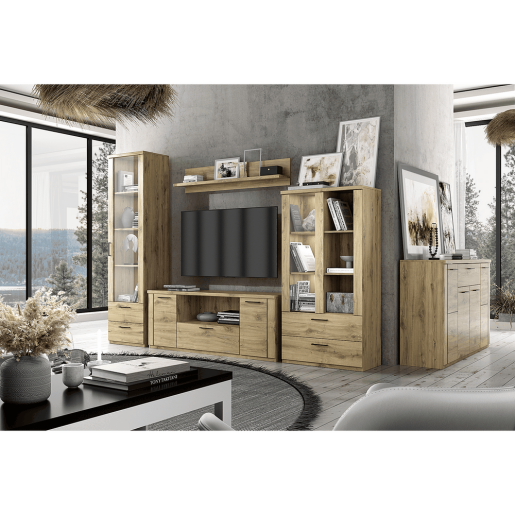 Etajera DTD laminat stejar navarra Dorsi 135x21,6x26,7 cm