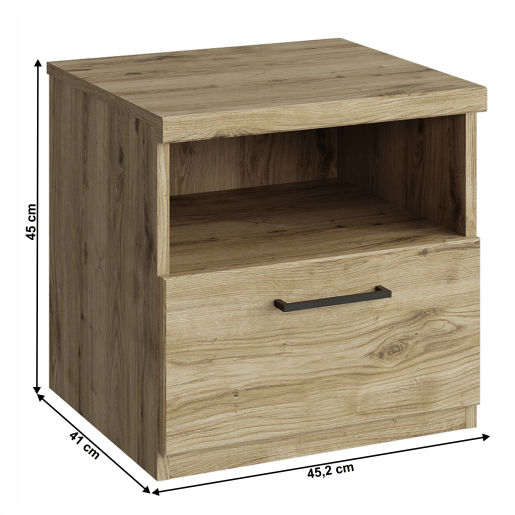 Noptiera DTD stejar navarra Dorsi 45.2x41x45 cm 