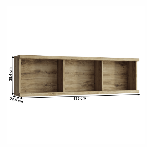 Raft suspendat DTD stejar navarra Dorsi 135x24,6x38,4 cm 