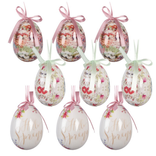 Set 9 oua decorative Paste plastic multicolor Ø 5x8 cm