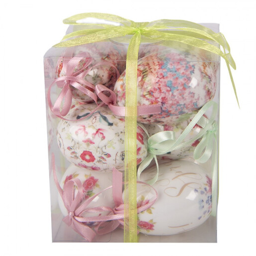 Set 9 oua decorative Paste plastic multicolor Ø 5x8 cm