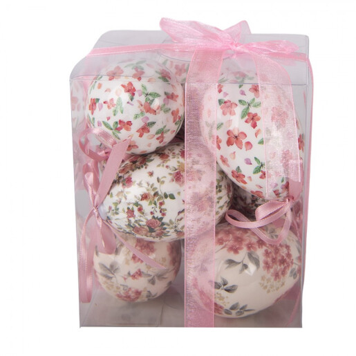 Set 9 oua decorative Paste decor floral multicolor Ø 5x8 cm