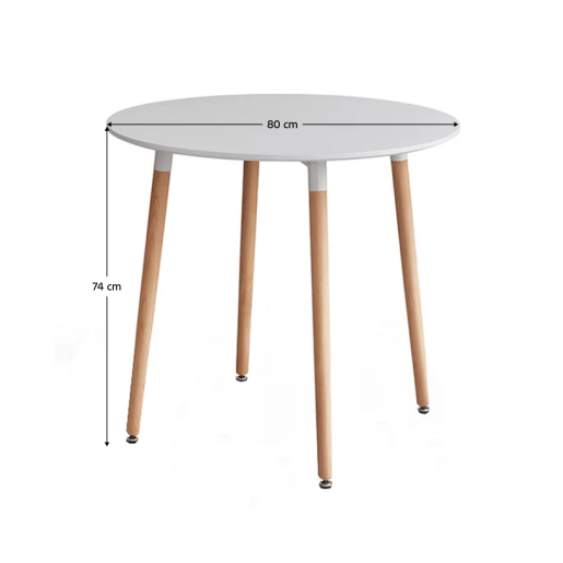 Masa dining MDF alb lemn fag Elcan 80x75 cm