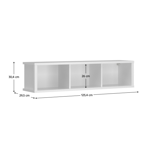 Raft suspendat PAL alb Erodin 125.4x29.5x30.4 cm 
