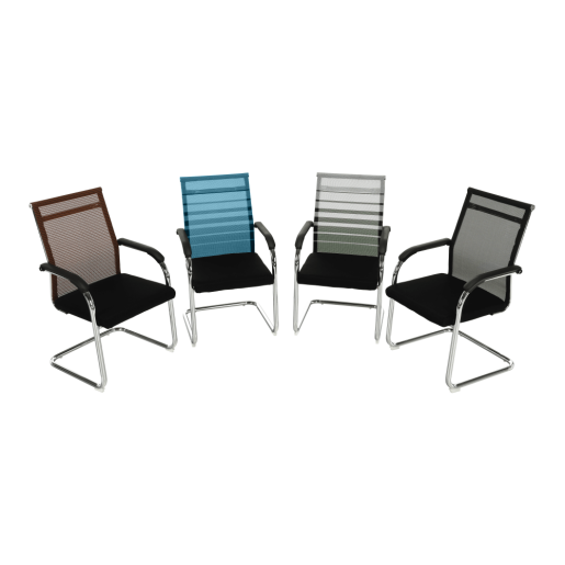 Scaun sedinta negru argintiu Esin 55x64x93 cm
