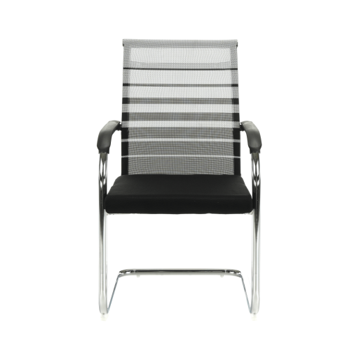 Scaun conferinta argintiu negru Esin 55x64x93 cm