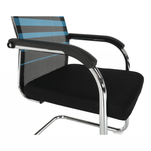 Scaun conferinta albastru negru Esin 55x64x93 cm