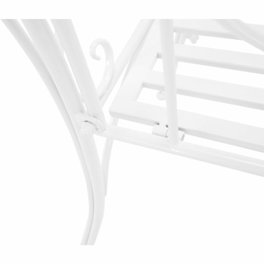 Banca gradina metal alb Etelia 131x48x86 cm