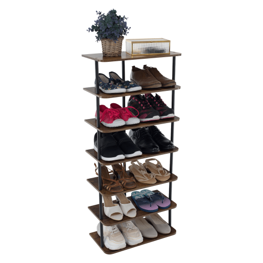 Raft pardoseala negru lemn rustic Etuda 46x24x102,5 cm