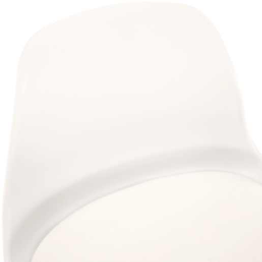 Scaun bar lemn fag piele ecologica alba Evans 38x91x45 cm