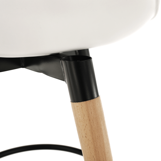 Scaun bar piele ecologica alba picioare fag Evans 38x45x91 cm 
