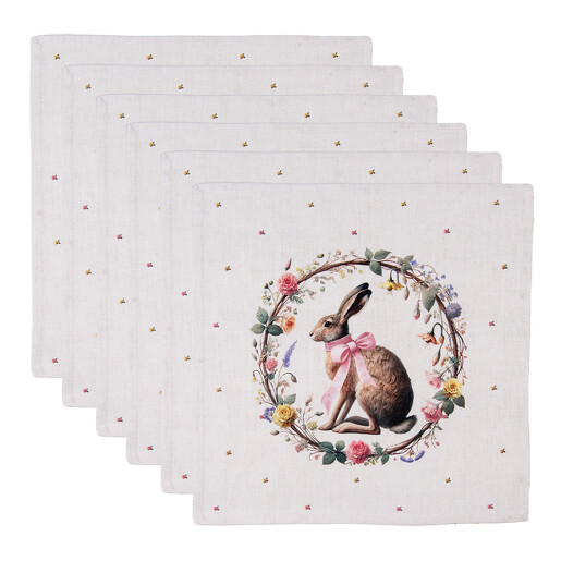 Set 6 servetele masa Paste bumbac multicolor (6) 40x40 cm