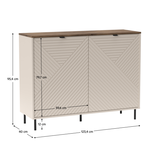 Comoda DTD casmir stejar castello Eyco 123,4x40x95,4 cm