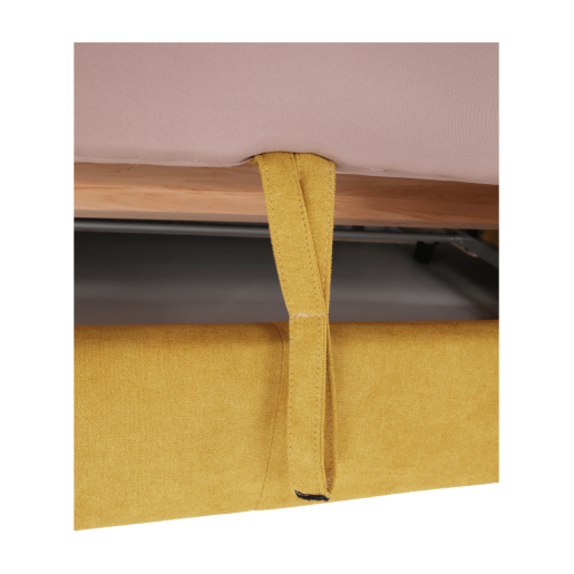 Coltar extensibil cu tapiterie textil galben mustar dreapta Fabia 280x235x88 cm