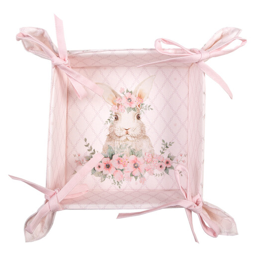 Cos paine bumbac multicolor Iepuras 35x35x8 cm